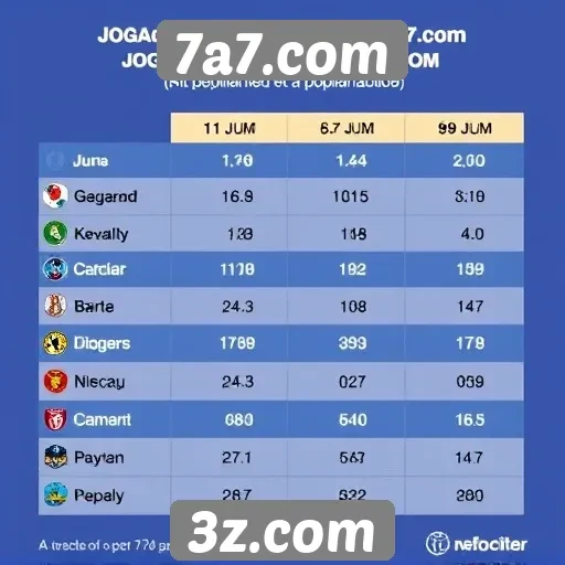 Estatísticas de jogadores ativos no 7a7.com